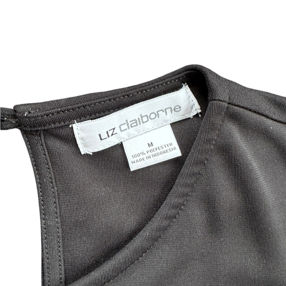 Liz Claiborne Black Asymmetrical Tank Top Womens M - Picture 2 of 4